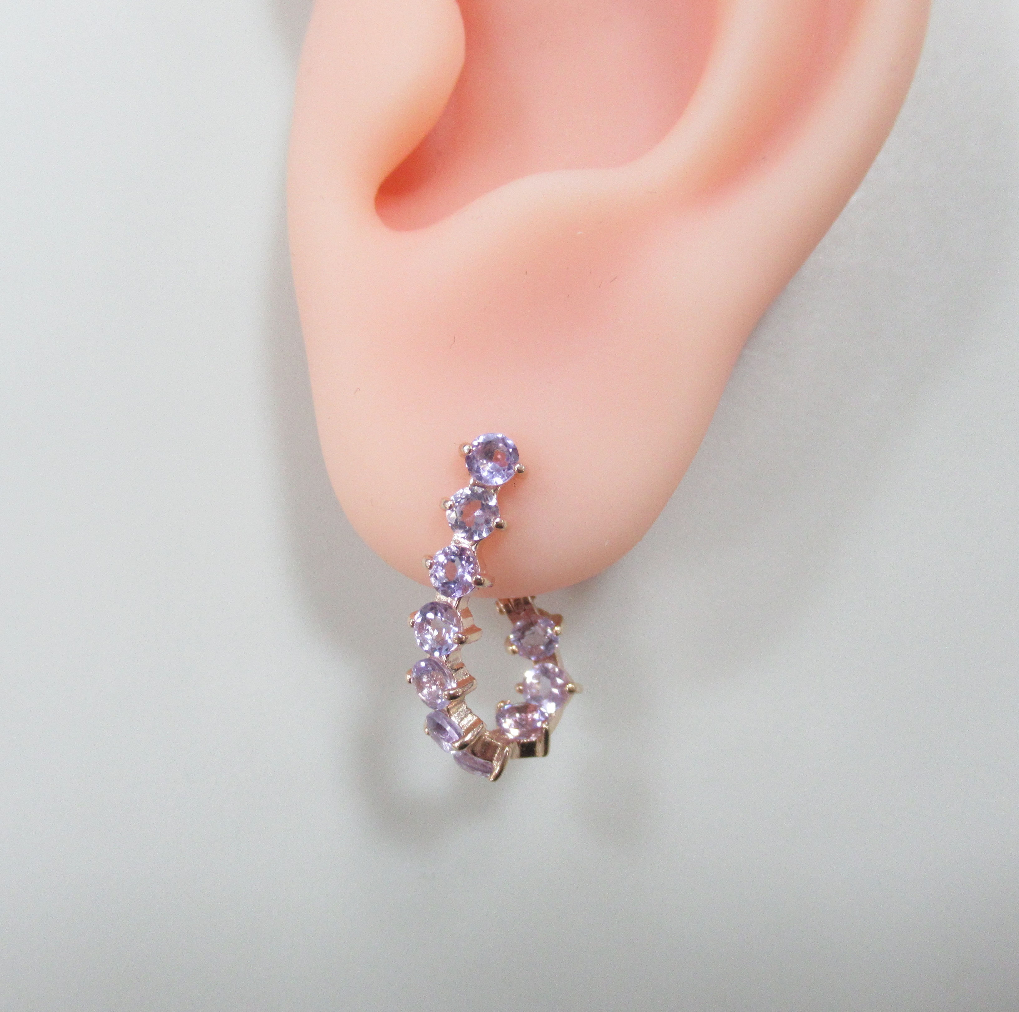 Серебряные серьги с аметистами